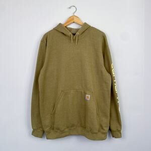 Carhartt Men's Loose Fit Midweight Logo Sleeve Graphic Sweatshirt Green Large